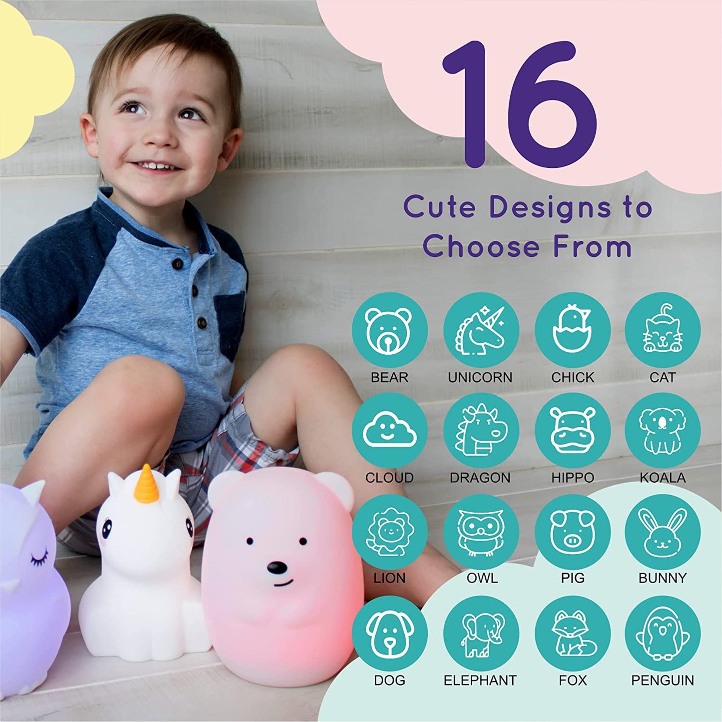 Night Light Kids, Kids Lamp, Kids Night Light, Baby Night Light, Toddler Night Light, Cute Night Light, Owl Night Light for Girls, Nightlight for Kids Room, Rechargeable Battery