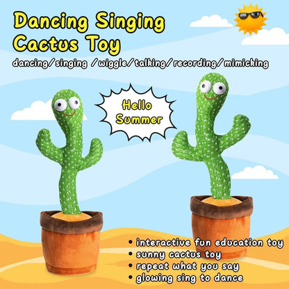 Dancing Cactus Plush Toy Doll Electronic Recording Shake with Song Funny Gift US